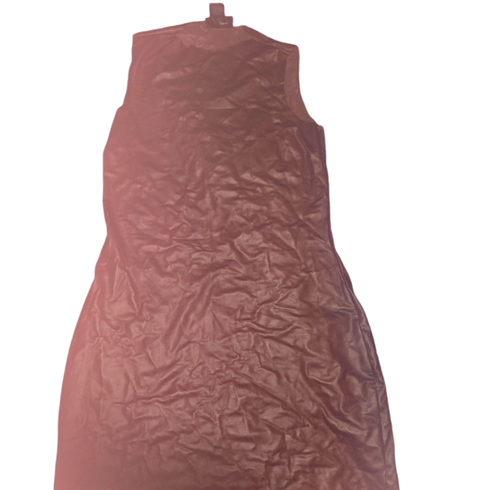 Mini brown dress faux leather size L